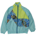 Veste de pluie à motif abstrait femme vintage IT 40/42 Bleu moyen