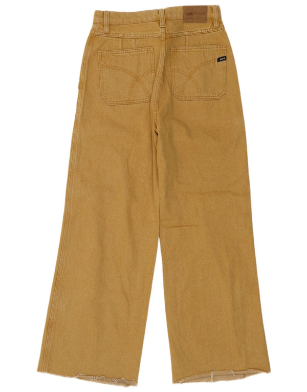 Gas Jean taille haute à jambe large pour femme W27 L23 en coton jaune