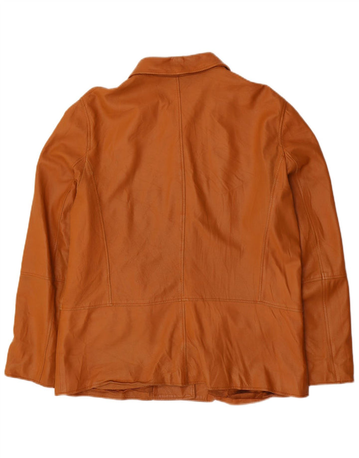 Marella Veste en cuir pour femme UK 16 Grand cuir marron