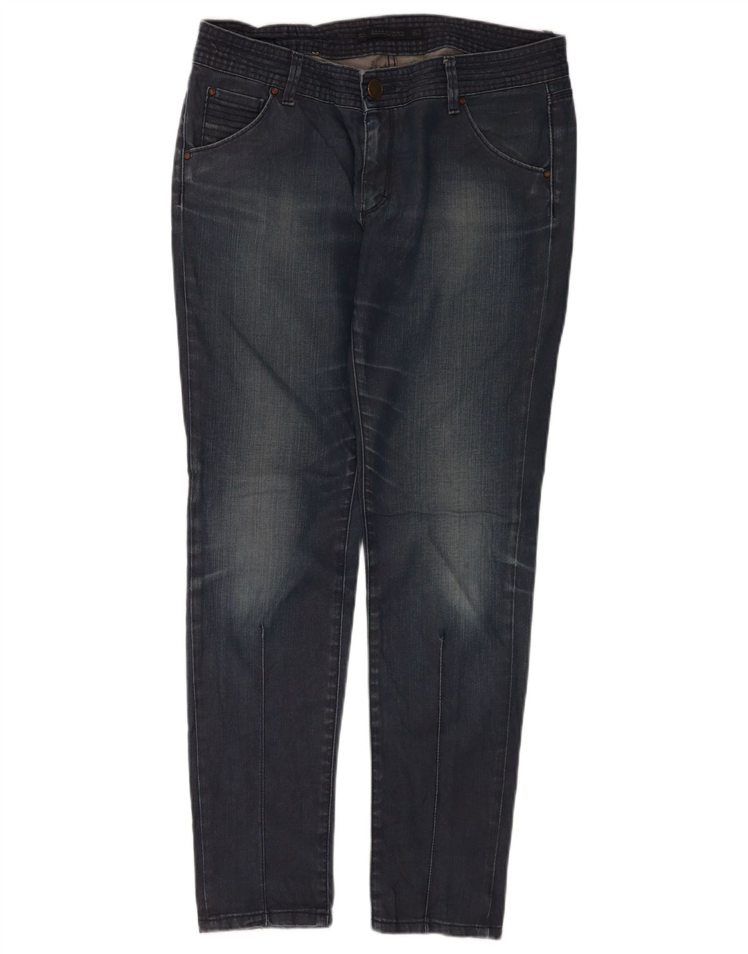 Zara Jean Slim Femme EU 40 Medium W30 L30 Bleu Marine