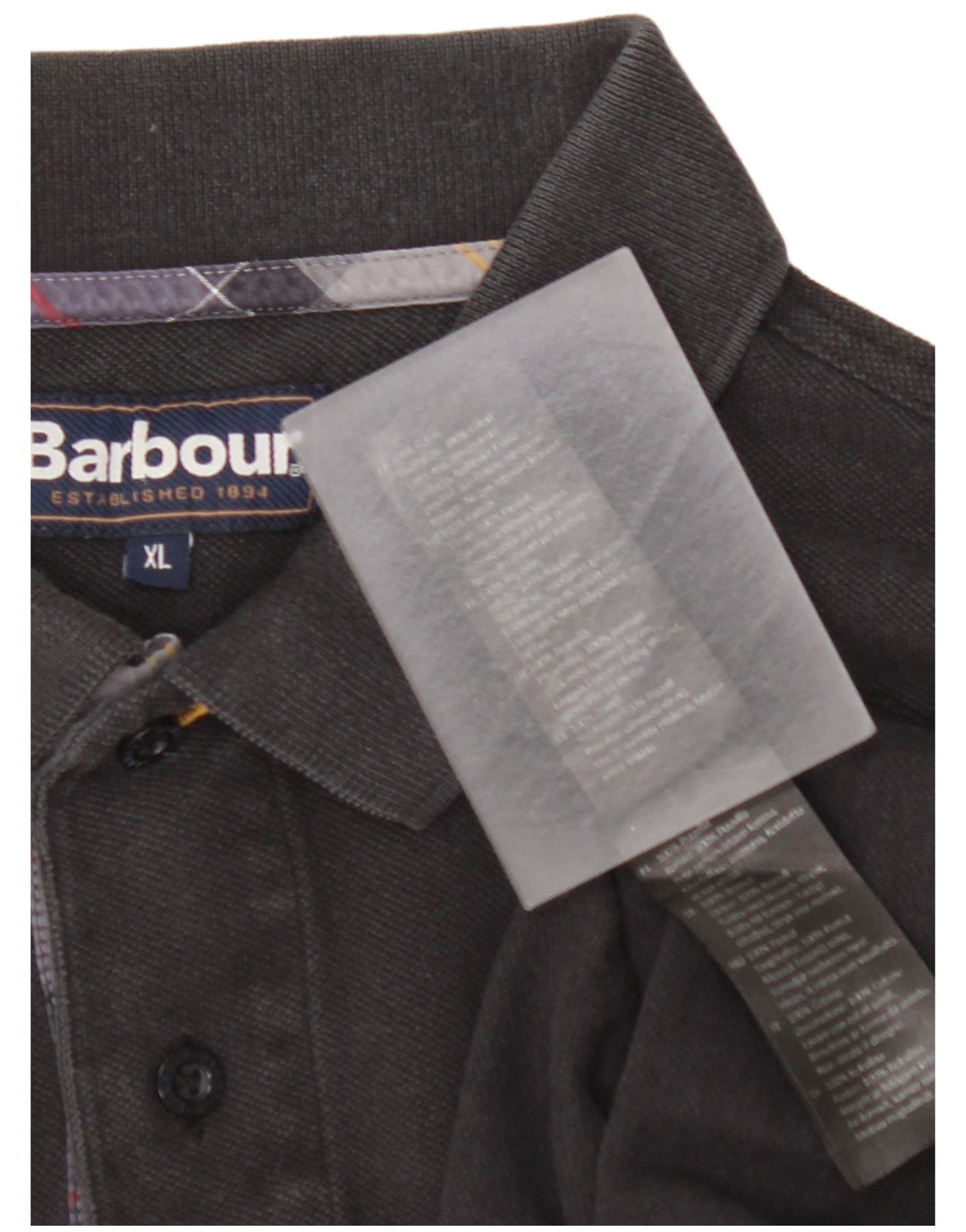 BARBOUR Polo à Manches Longues Homme XL Noir Coton