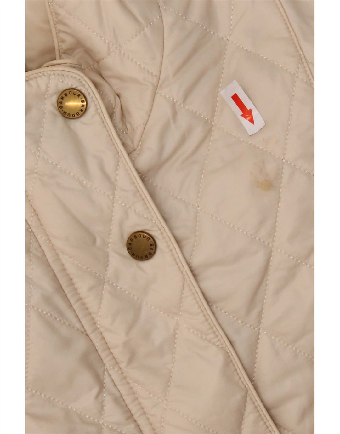 Barbour Veste matelassée pour femme UK 14 Large Beige Nylon