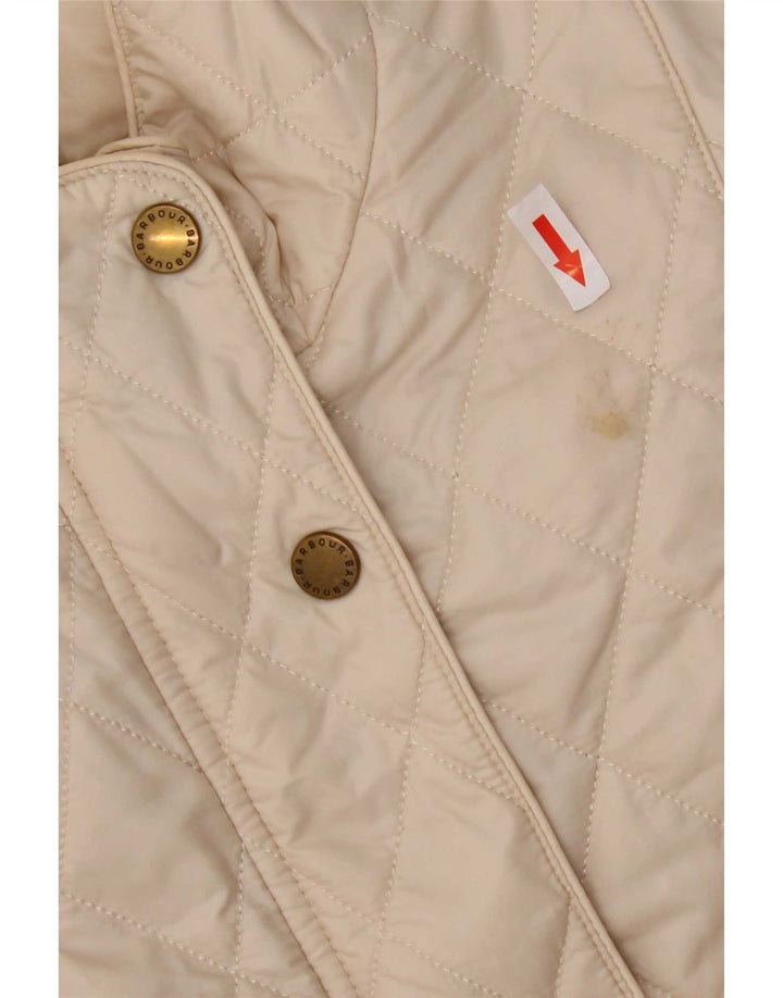Barbour Veste matelassée pour femme UK 14 Large Beige Nylon