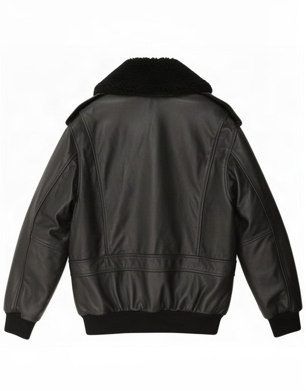 Redskins Veste en cuir militaire pour homme UK 36 Small Noir