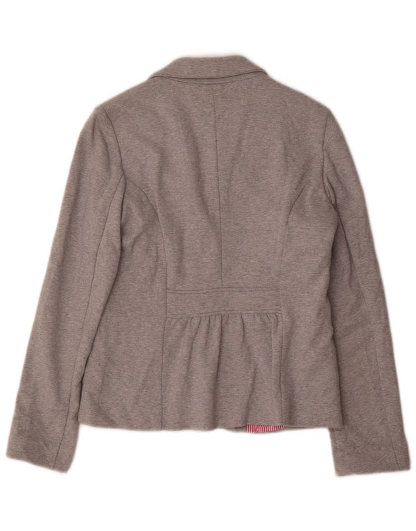 Gant Veste Blazer 3 Boutons Femme UK 14 Large Gris Coton