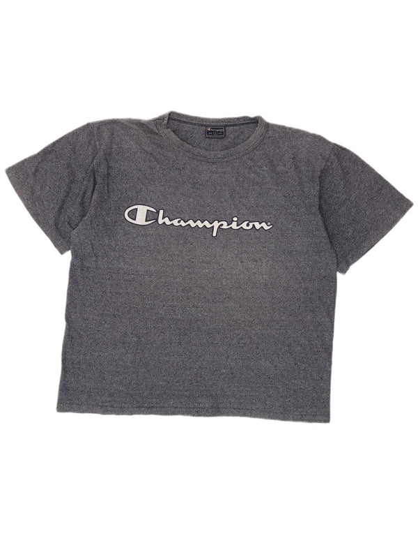 Champion T-Shirt Graphique Femme UK 16 Large Bleu Marine Moucheté
