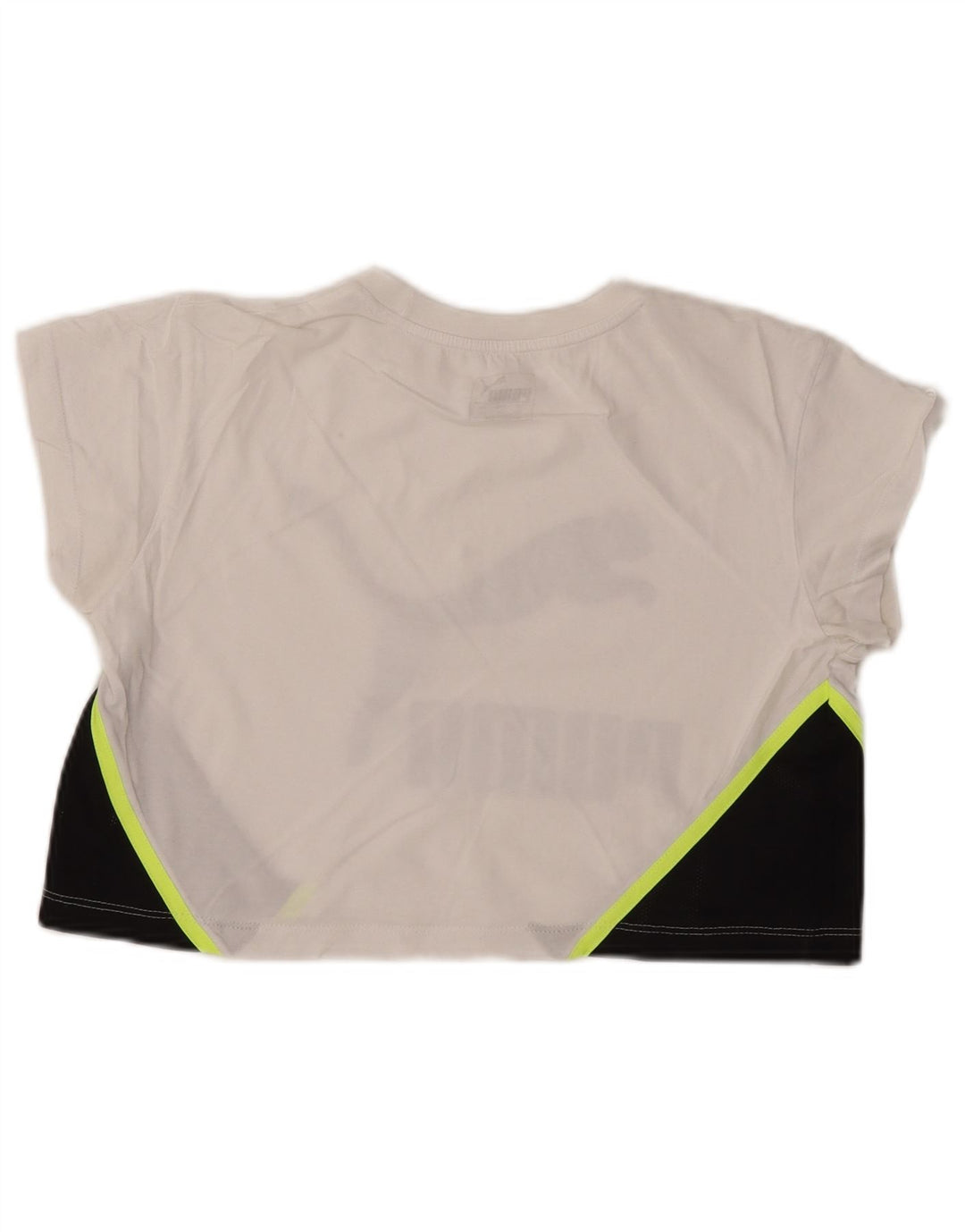 PUMA T-shirt court surdimensionné graphique pour femme UK 2 2XS Blanc Colourblock
