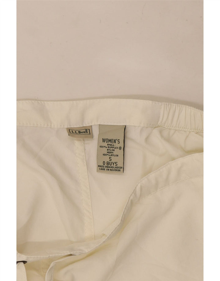 L.L.Bean Pantalon Capri Droit Femme Petit W27 L22 Nylon Blanc