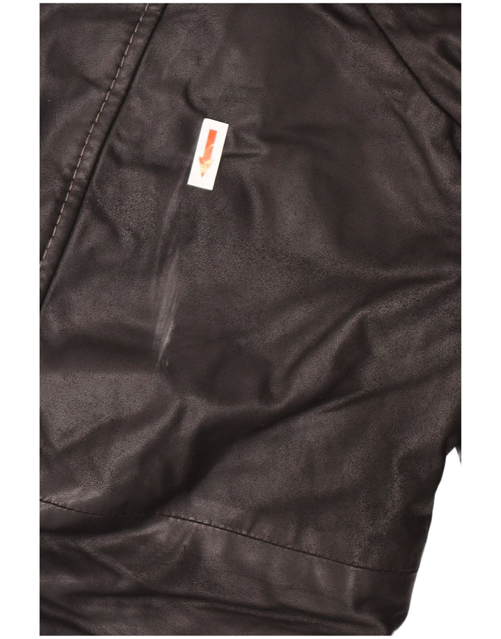 Manteau en cuir homme vintage IT 58 4XL Cuir noir