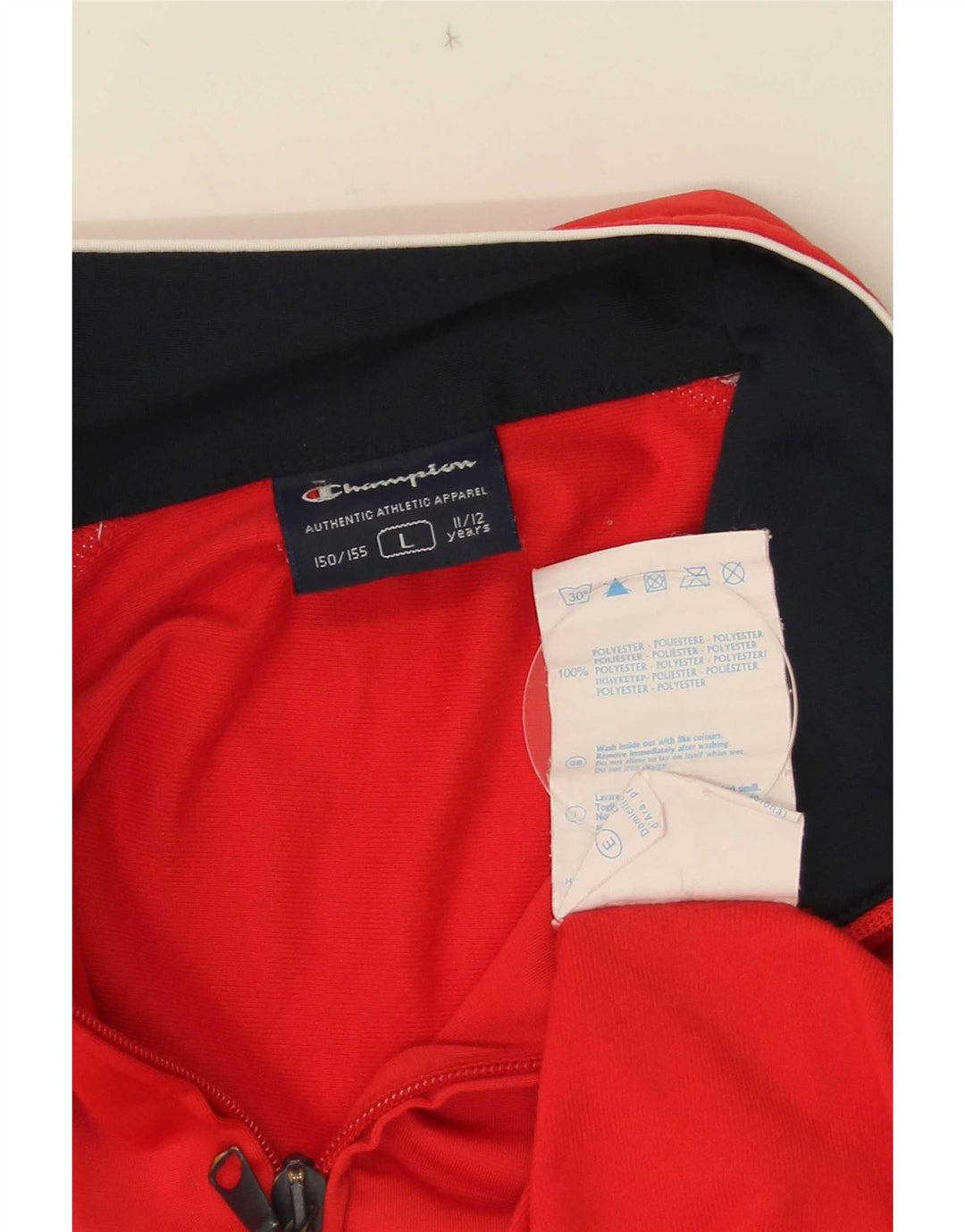 Champion Veste de Survêtement Garçon 11-12 Ans Large Rouge Colorblock