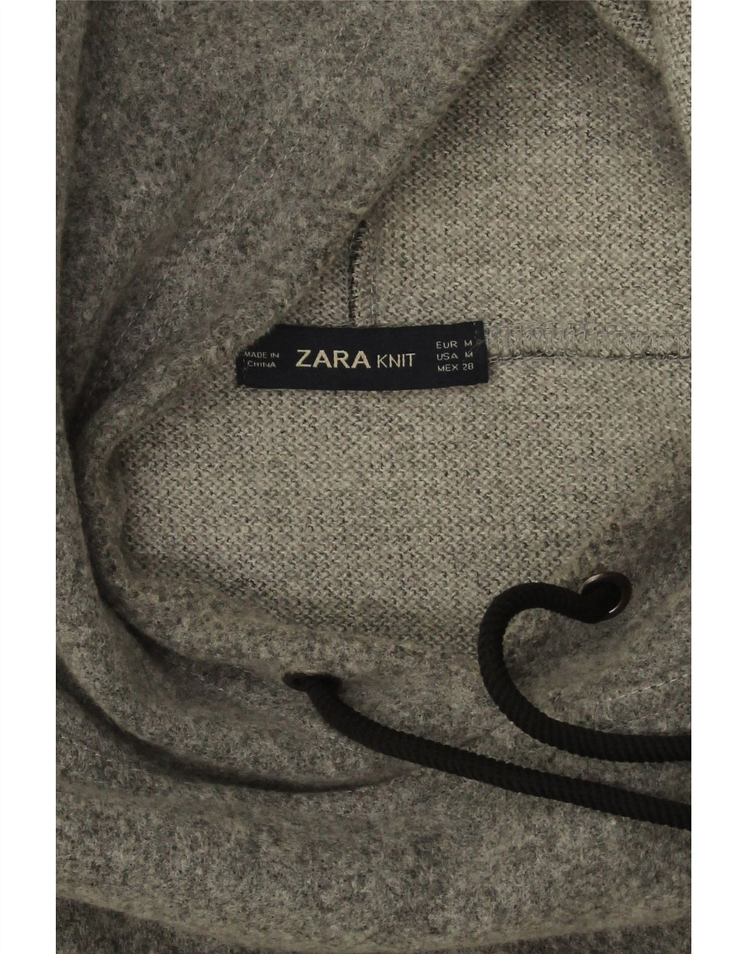 Zara Pull à capuche surdimensionné pour femme UK 14 Acrylique gris moyen