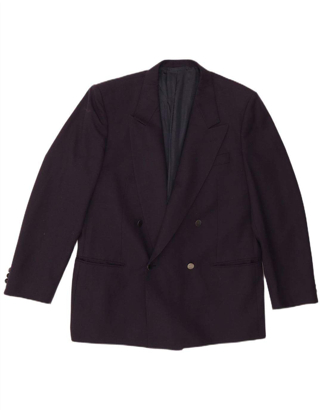 Lubiam Veste Blazer Double Boutonnage Homme IT 54 2XL Bleu Marine Laine Vierge
