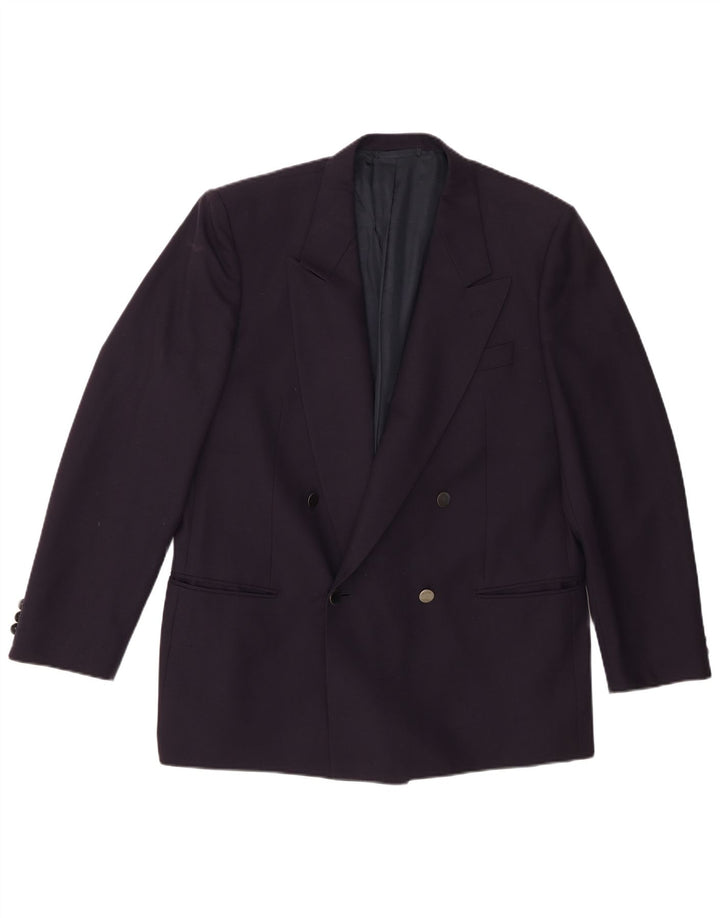 Lubiam Veste Blazer Double Boutonnage Homme IT 54 2XL Bleu Marine Laine Vierge