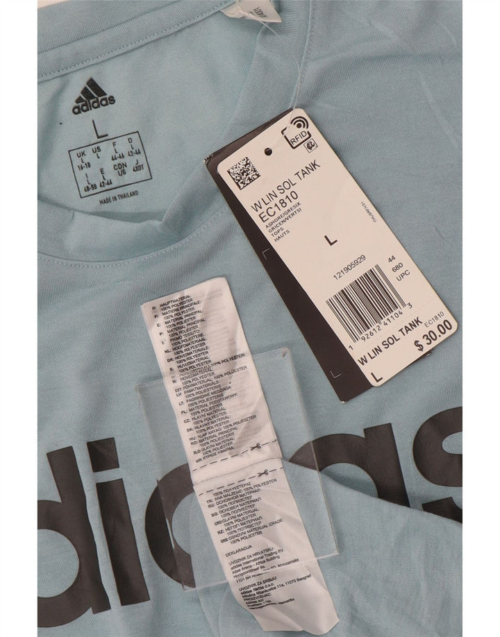 Adidas Débardeur Graphique Femme UK 16/18 Grand Bleu Polyester Sports