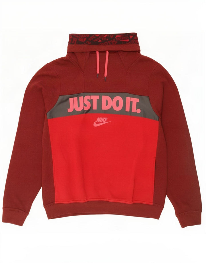 Nike Sweat-shirt graphique pour femme UK 14 Rouge moyen en coton colour block