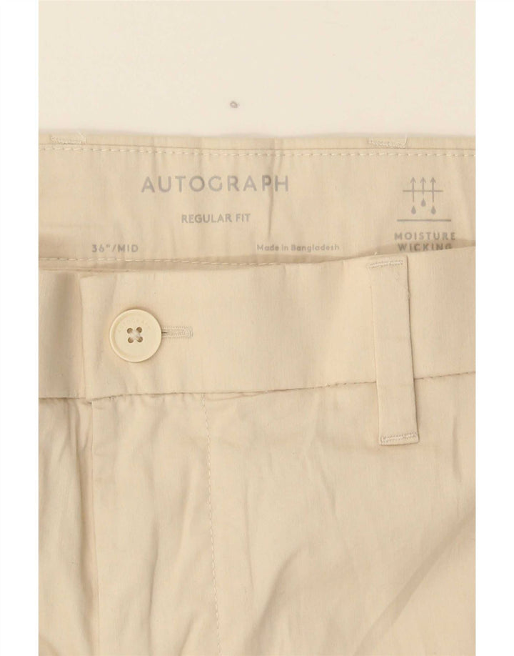 Marks & Spencer Short chino coupe classique Autograph pour homme W36 Large Beige