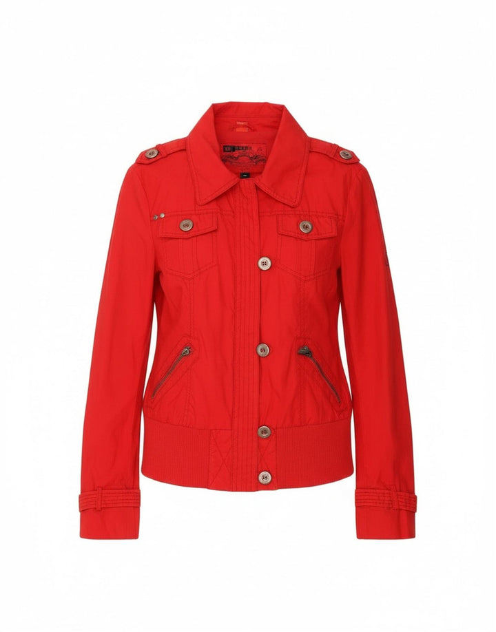 Esprit Veste militaire pour femme UK 14 Large Rouge Coton