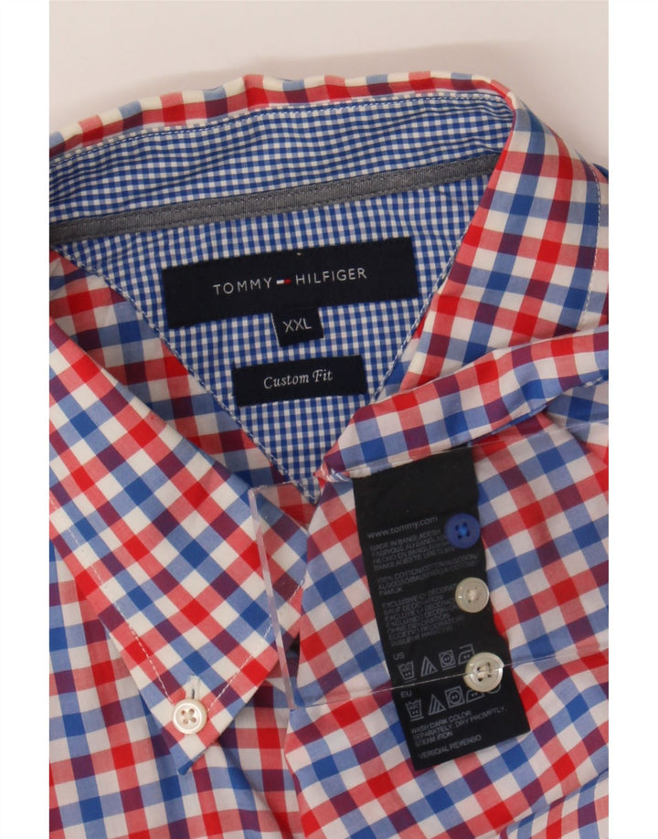 Tommy Hilfiger Chemise sur mesure pour homme 2XL en coton vichy rouge