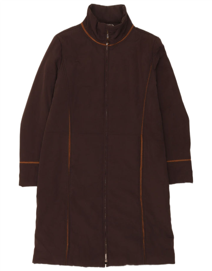 Sportmax Manteau rembourré coupe régulière pour femme UK 14 Large Marron Polyester