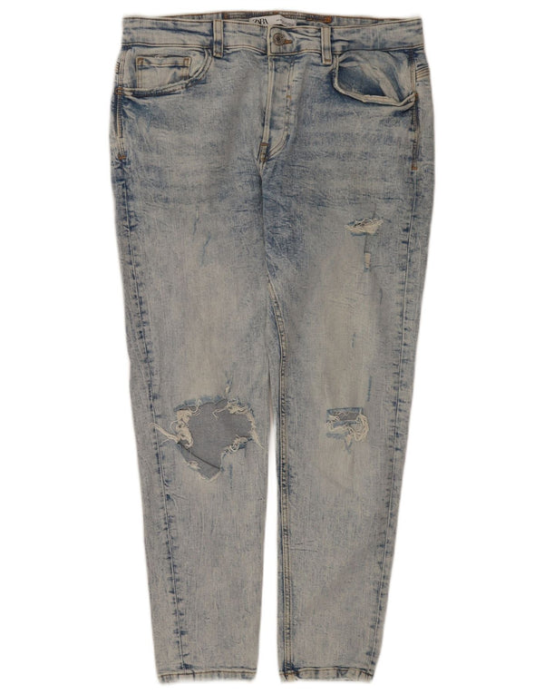 Zara Jean slim vieilli pour homme EU 44 Large W34 L28 Bleu