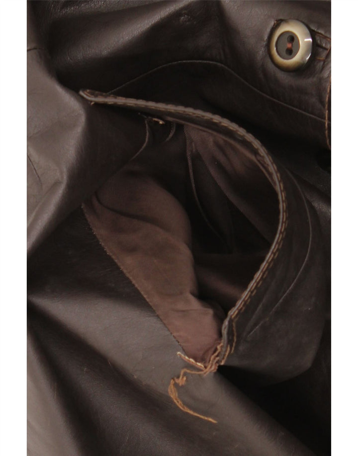 manteau en cuir homme vintage UK 38 Brun moyen