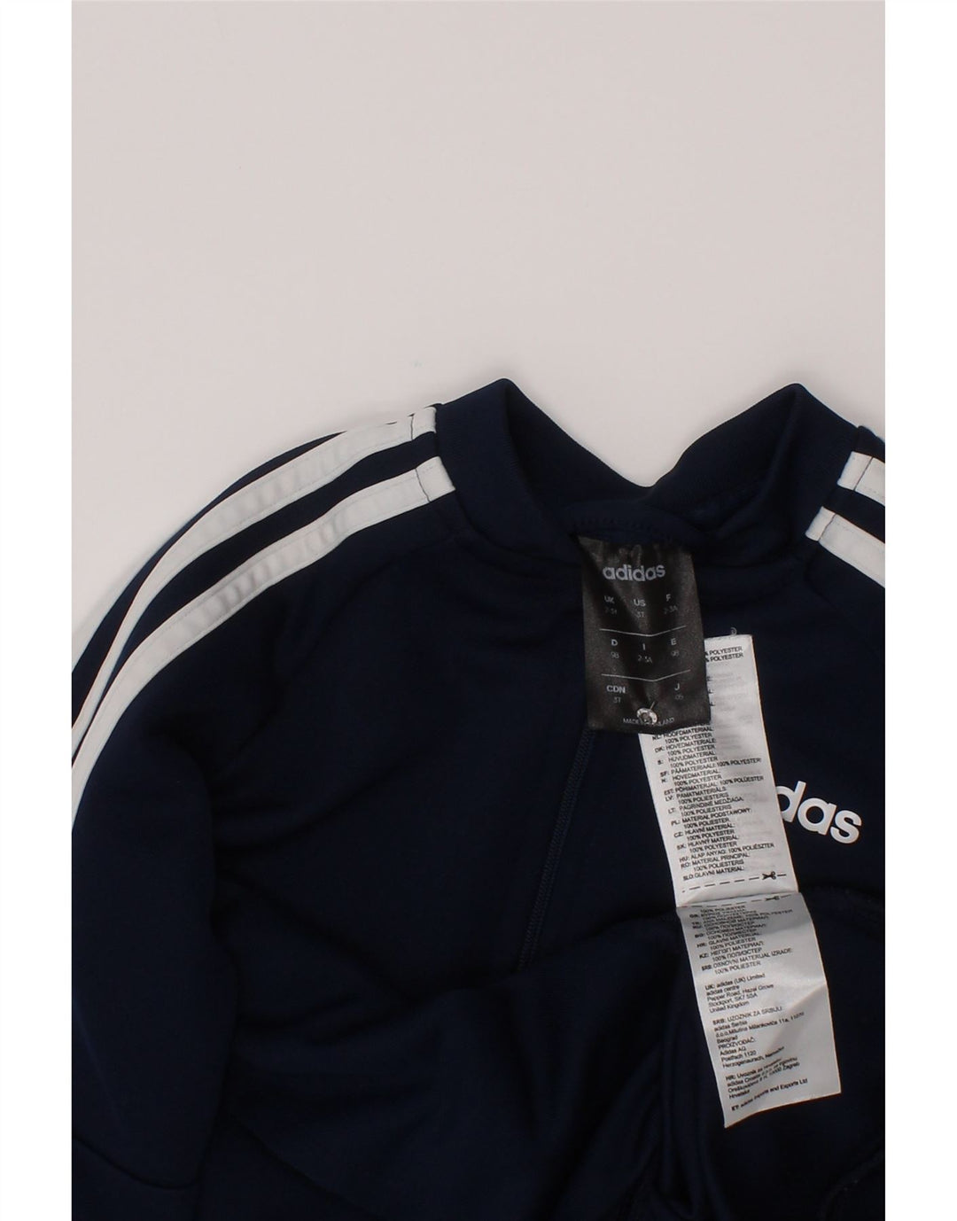Veste de survêtement Adidas Garçon 7-8 ans Bleu Marine Polyester