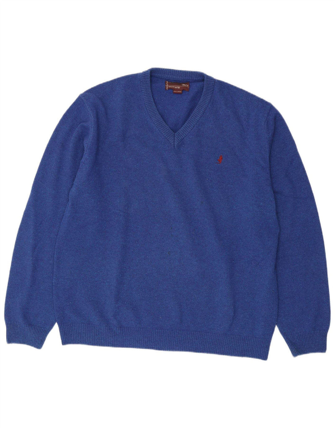 Marlboro Classics Pull col V pour homme 3XL Bleu Laine