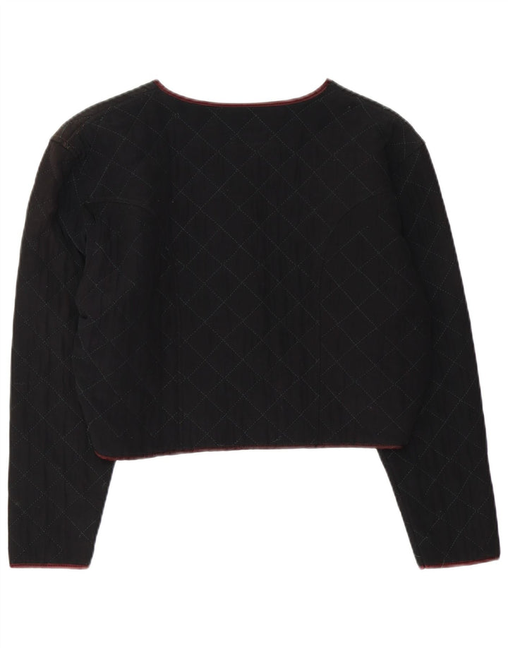 Pinko Veste boléro matelassée pour femme UK 14 Medium Noir Viscose