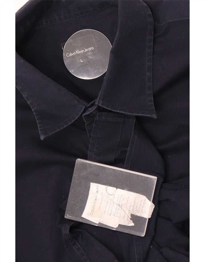 Calvin Klein Jeans Chemise Homme Large Bleu Marine Coton