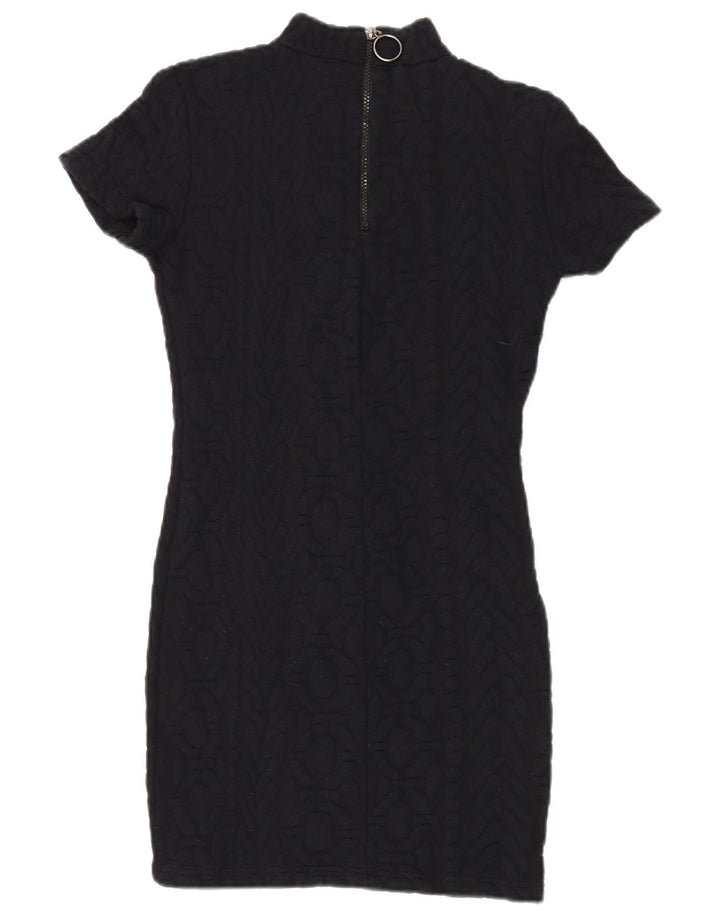 Topshop Robe pull à manches courtes pour femme UK 10 Petit Noir Polyester