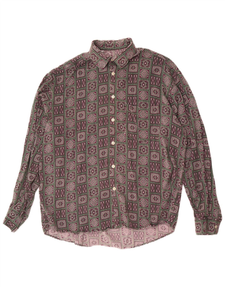 Benetton Chemise Large Multicolore Géométrique Homme