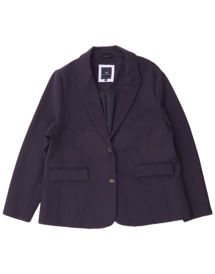 Crew Clothing Veste blazer à 2 boutons pour femme UK 16 Large Bleu marine Viscose