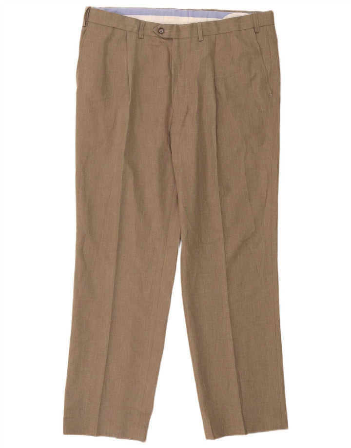 Marks & Spencer Pantalon de costume coupe classique pour homme W38 L31 Beige Polyester
