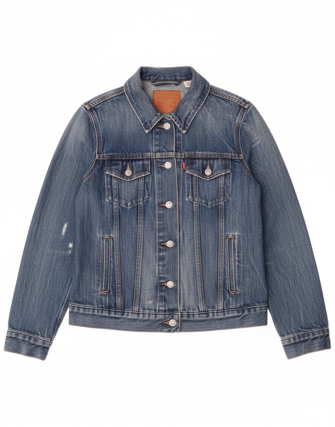 LEVI'S Womens Denim Jacket UK 14 Medium Blue Cotton