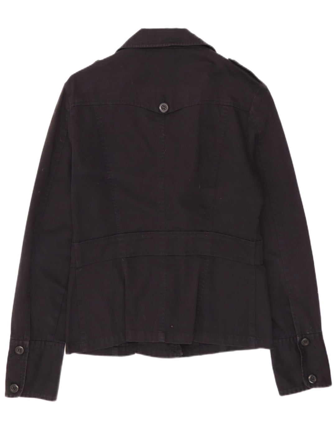 WAREHOUSE Veste militaire pour femme UK 12 Coton noir moyen