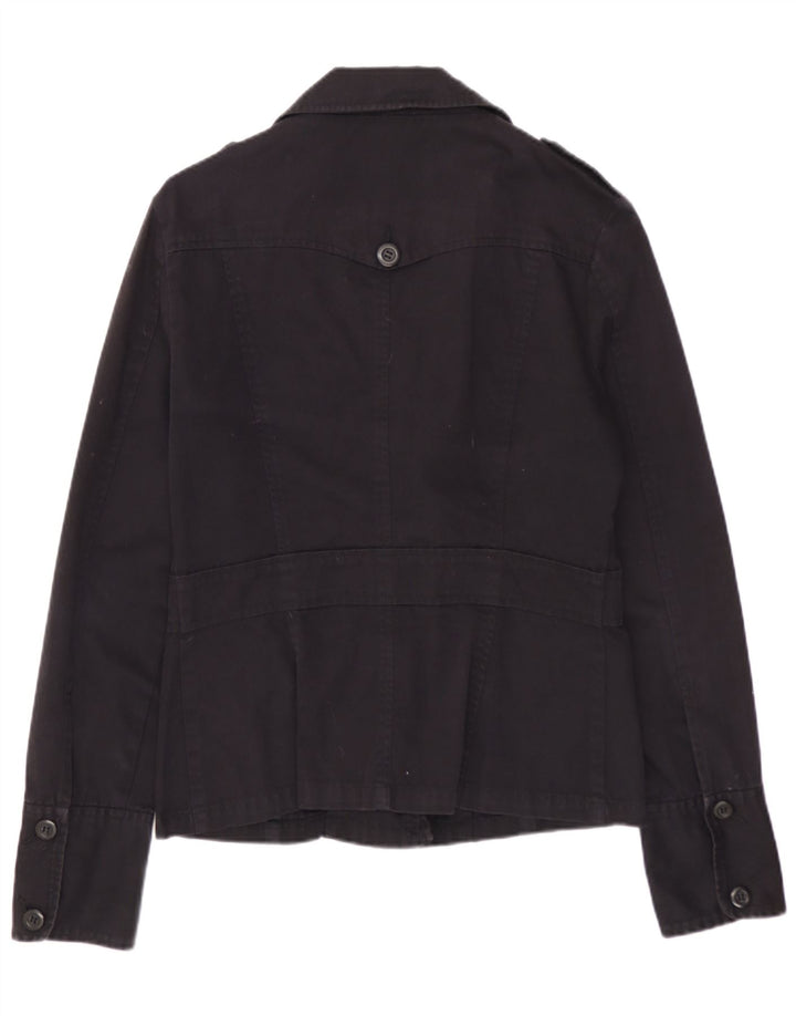 WAREHOUSE Veste militaire pour femme UK 12 Coton noir moyen