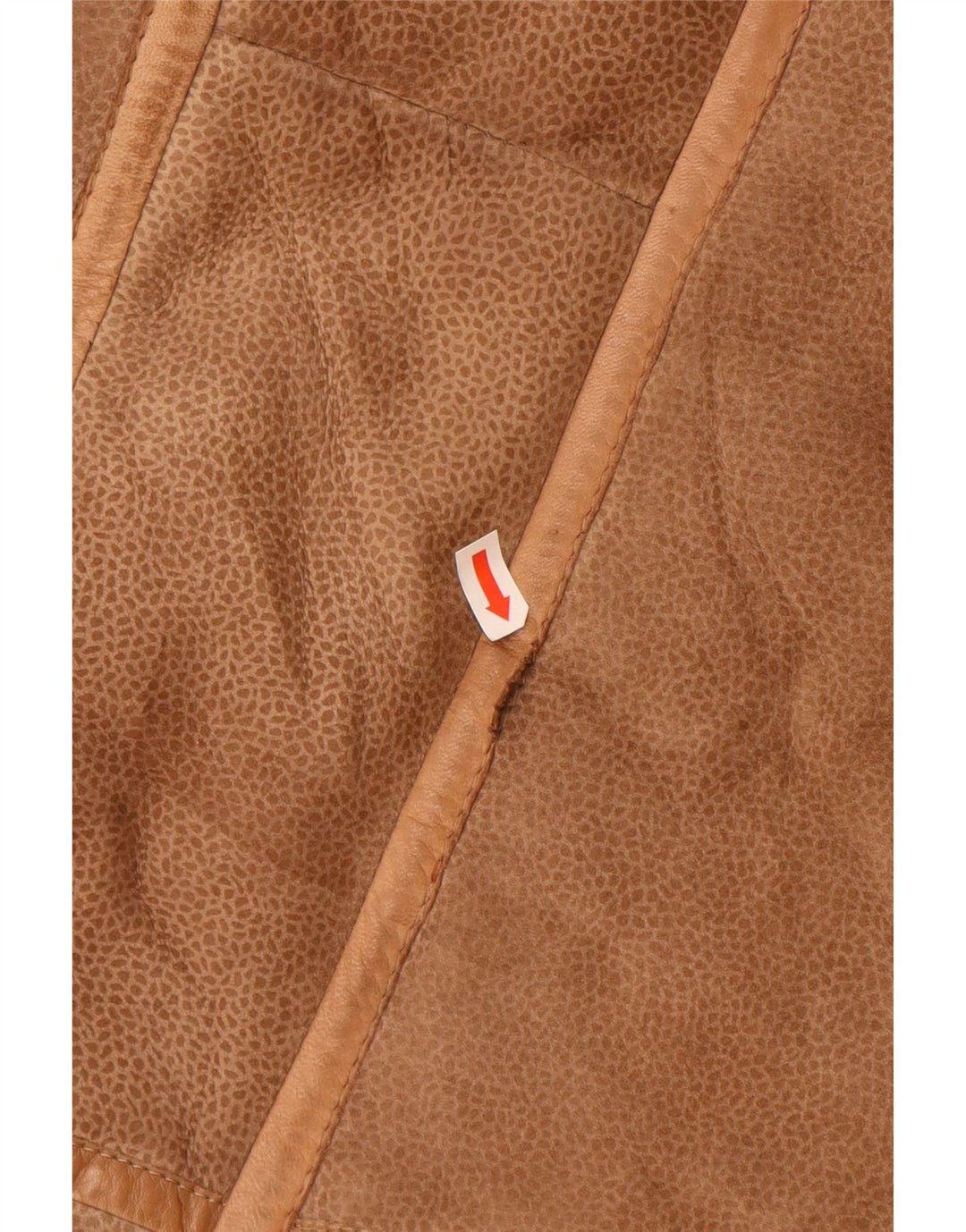 VINTAGE Manteau en peau de mouton femme UK 16 Grand imprimé animal marron