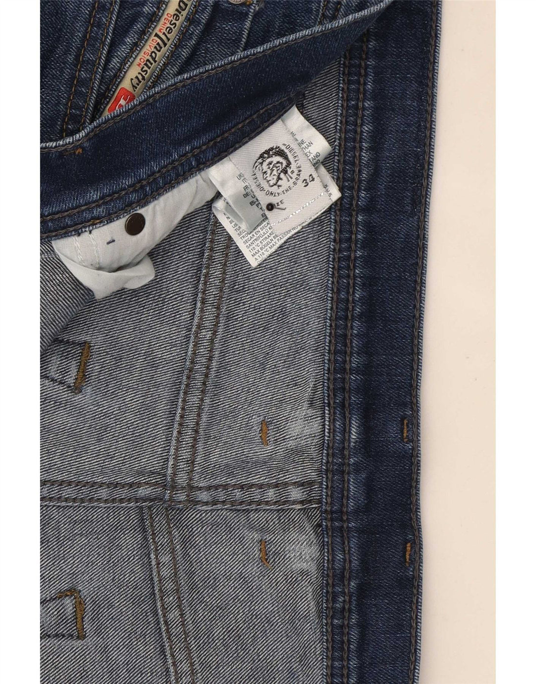 Jean Slim Homme Diesel W34 L31 Bleu Marine Coton