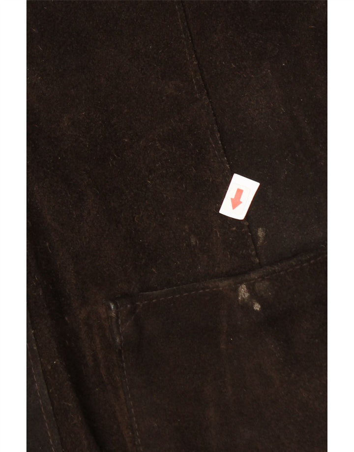 veste en daim femme vintage UK 12 Brun moyen