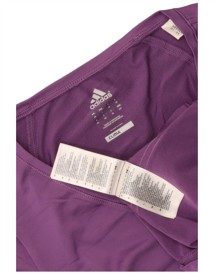 Adidas Climacool T-Shirt Top UK 10 Petit Violet Polyester