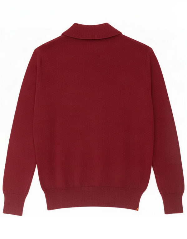 Superdry Mens Boat Neck Jumper Sweater Medium Burgundy Cotton
