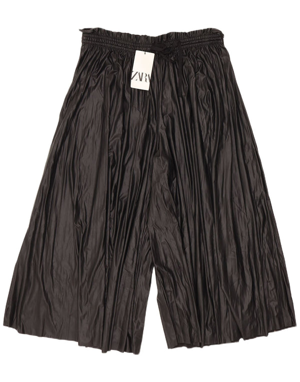 Zara Pantalon Capri en similicuir pour femme XL W36 L22 Noir