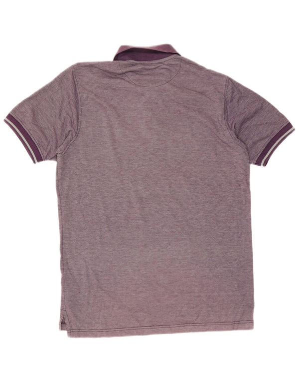 Pierre Cardin Polo homme grand coton à fines rayures violet