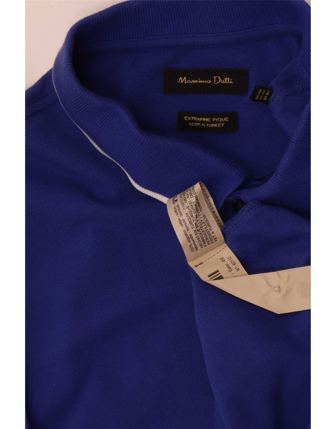 Massimo Dutti Polo Homme 2XL Bleu Coton