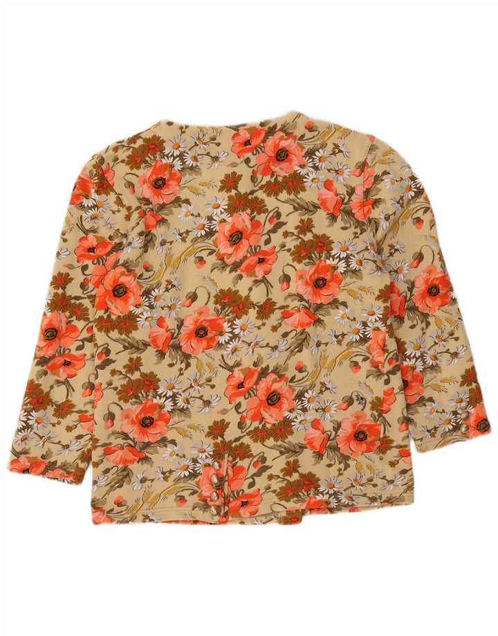 veste utilitaire femme vintage IT 42 Coton floral multicolore moyen