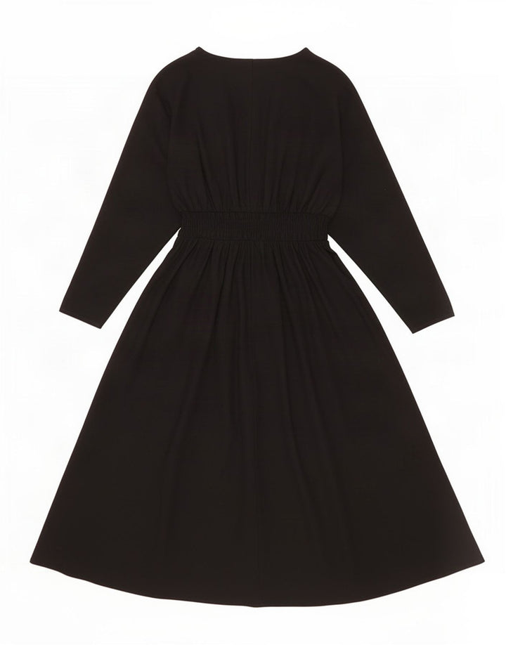 Zara Femme Robe Maxi à Manches 3/4 UK 14 Moyen Noir Polyester