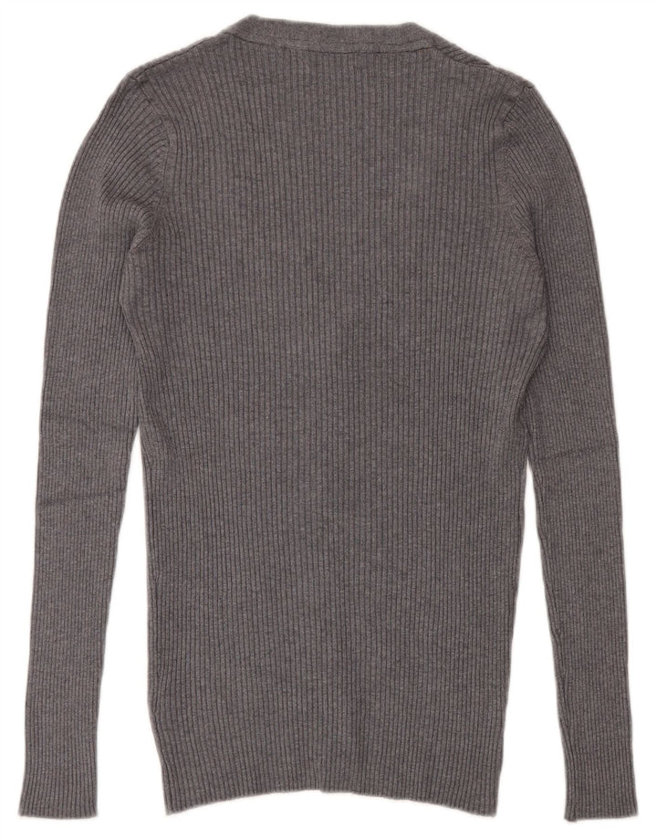 Zara Homme Cardigan Pull Gris Moyen Viscose