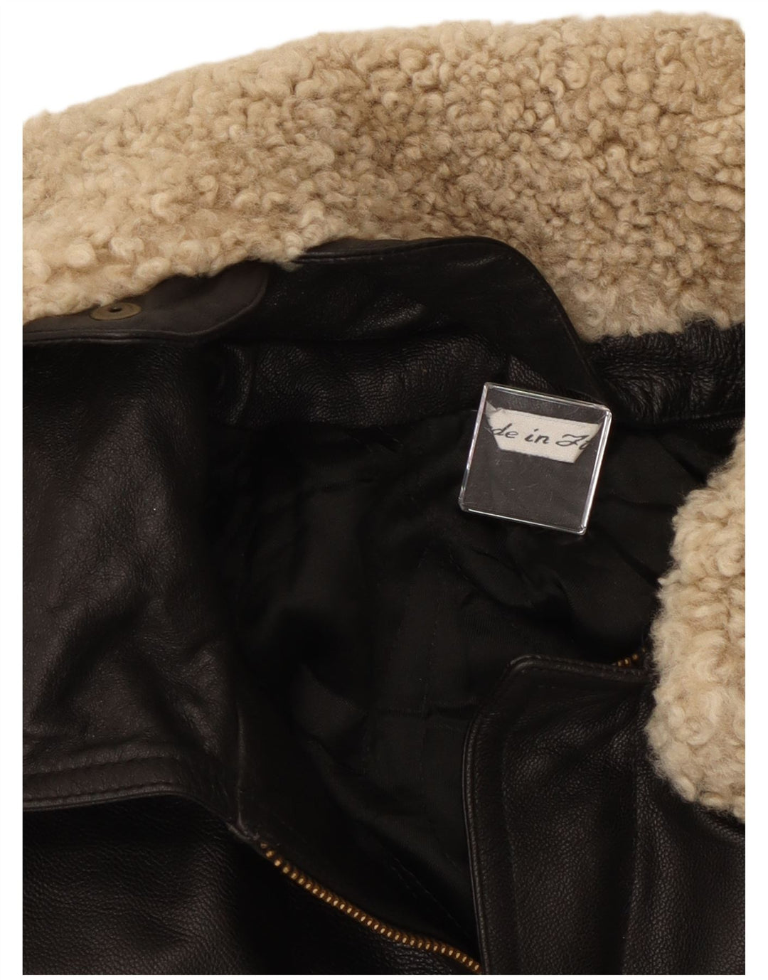 veste en cuir coupe ample femme vintage IT 40 petit cuir noir