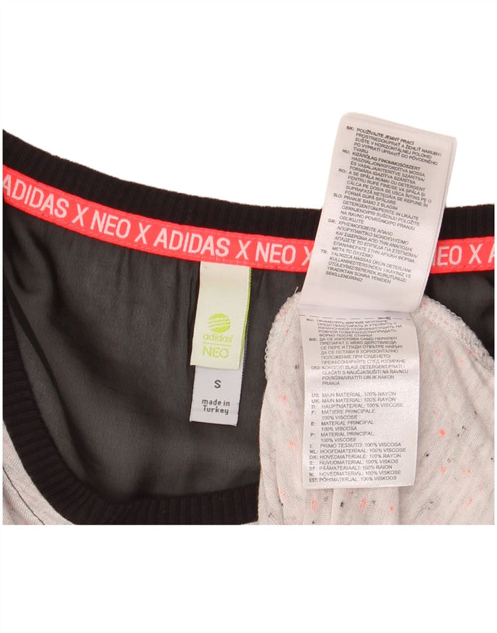 ADIDAS Robe t-shirt sans manches pour femme UK 10 Petite Rayonne Colorblock Gris