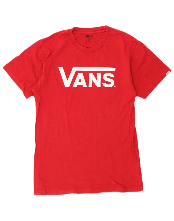 Vans T-shirt graphique pour hommes, petit haut en coton rouge